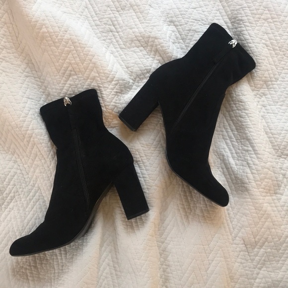 black stretch ankle boots